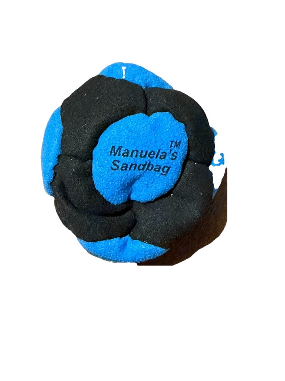 🔥Manuela’s Sandbag Footbag Hacky Sack BLACK/BLUE BNWT🔥